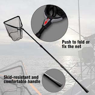 Fiblink 118 inches Folding Fishing Landing Net Fish Net with