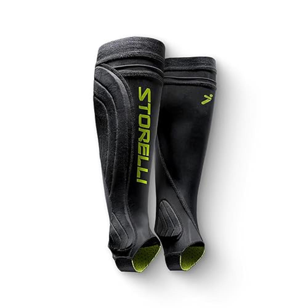 Storelli BodyShield Leg Guards | Protective Soccer Shin Guard Holders | Enhanced Lower Leg and Ankle Protection | Medium | Black