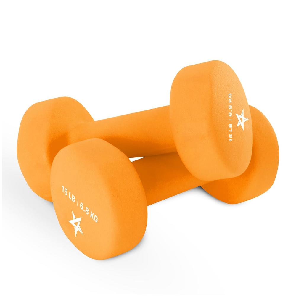 Yes4All Non-Slip, Hexagon Neoprene Dumbbells - 15lbs Neoprene Dumbbell Set for Muscle Toning, Strength Building, Weight Loss (Da