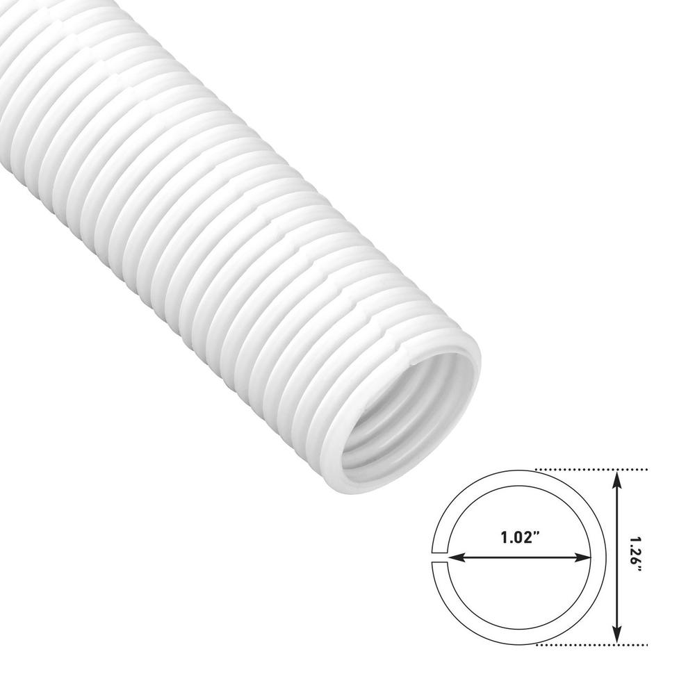 D-Line White 43in Cable Sleeve, Flexible Wire Protector Tubing, Split Electrical Conduit, Plastic PC Cable Management Tube, Cord