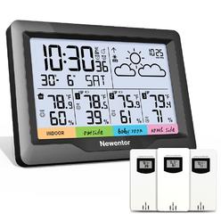 Newentor Weather Station Wireless Indoor Outdoor Multiple Sensors, Digital Atomic Clock Weather Thermometer, Forecast Weather St