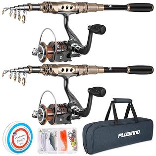PLUSINNO Fishing Rod and Reel Combos Carbon Fiber Telescopic