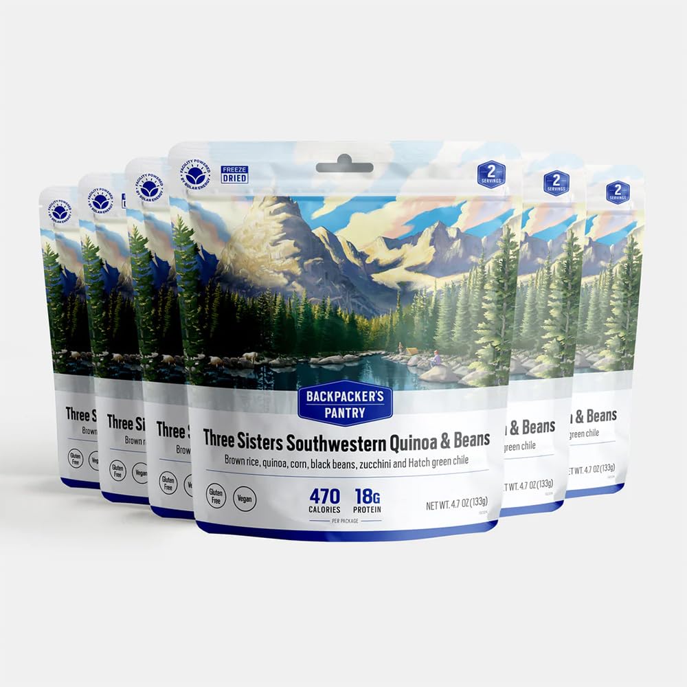 Backpacker's Pantry Three Sisters Southwestern Quinoa & Beans - Freeze Dried Backpacking & Camping Food - Emergency Food - 18 Gr