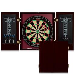 EastPoint Sports Belmont Official Size Dart Board Cabinet Set - Easy-Assembly & Complete with 6 Deluxe Steel Tip Darts and Acces