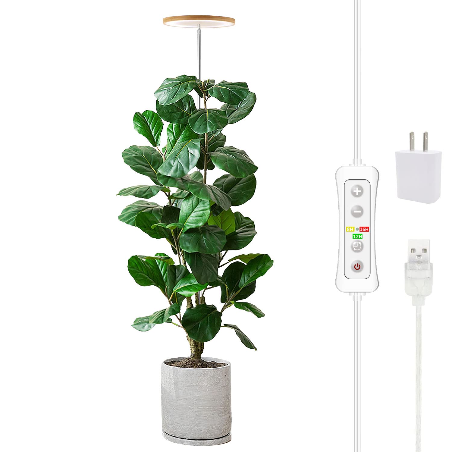 Yadoker Plant Grow Light,yadoker LED Growing Light Full Spectrum for Indoor Plants,Height Adjustable, Automatic Timer, 5V Low Safe Volta