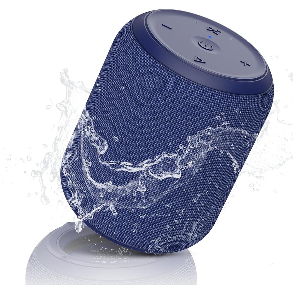 NOTABRICK Bluetooth Speakers,Portable Wireless Speaker with 15W Stereo Sound, Active Extra Bass, IPX6 Waterproof Shower Speaker,