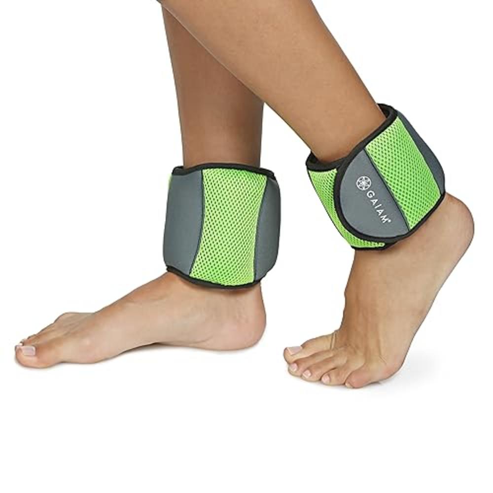 Gaiam Ankle Weights Adjustable Set For Women & Men - Resistance Workout Equipment for Walking, Running, Pilates, Yoga, Dance, Ae