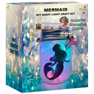 2Pepers Make Your Own Mermaid Toy Night Light Lantern Jar Arts & Crafts For  Girls, DIY