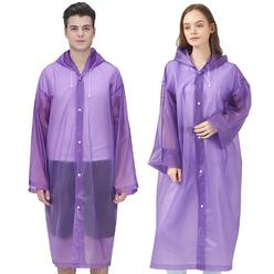 Cosowe Rain Ponchos for Adults Reusable, 2 Pcs Raincoats for Women Men with Hood (F-Purple)