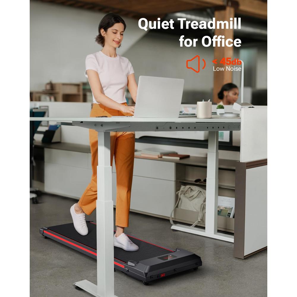 UREVO Walking Pad, Under Desk Treadmill, Portable Treadmills for Home/Office, Walking Pad Treadmill with Remote Control and LED 