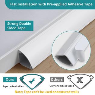 Wall Cord Hider Self-Adhesive Flexible Cable Concealer Coaxial Cable Raceways PVC Wire Cord Management For Home And Office
