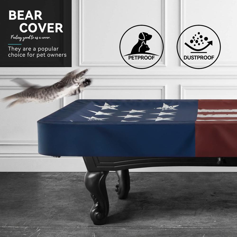 BEARCOVER Pool Table Cover, Waterproof Indoor/Outdoor Heavy Leatherette Pool Table Accessories, Billiards Accessories for Protec