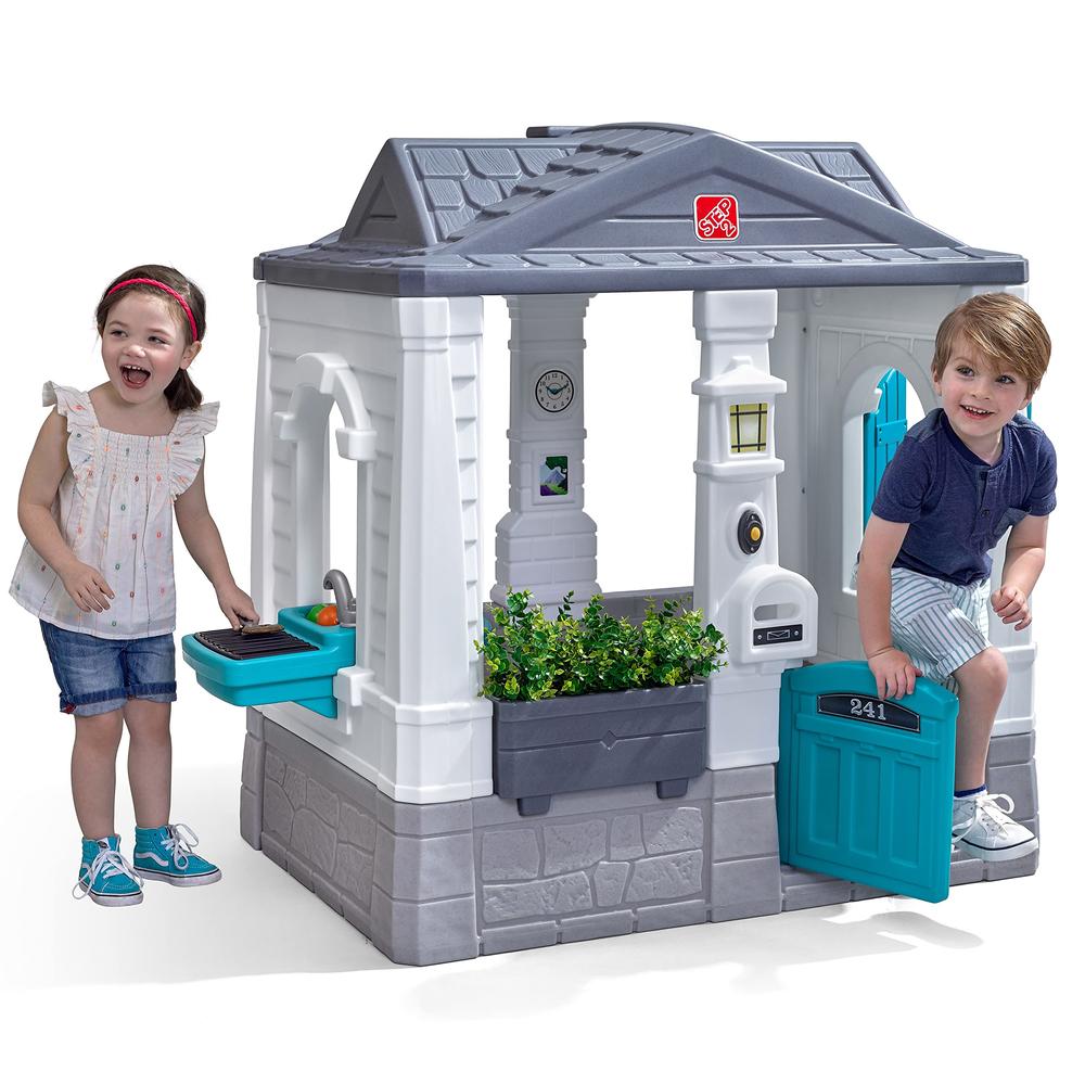 Step 2 Step2 Neat & Tidy Cottage Kids Playhouse, Indoor and Outdoor Playset, Interactive Sounds, Toddlers 1.5+ Years Old, Easy to Assem
