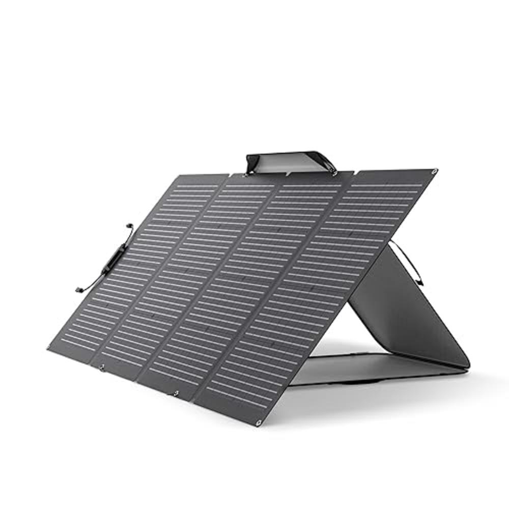 EF ECOFLOW 220Watt Bifacial Foldable Solar Panel, Complete with Adjustable Kickstand, Waterproof IP68 & Durable for Off The Grid