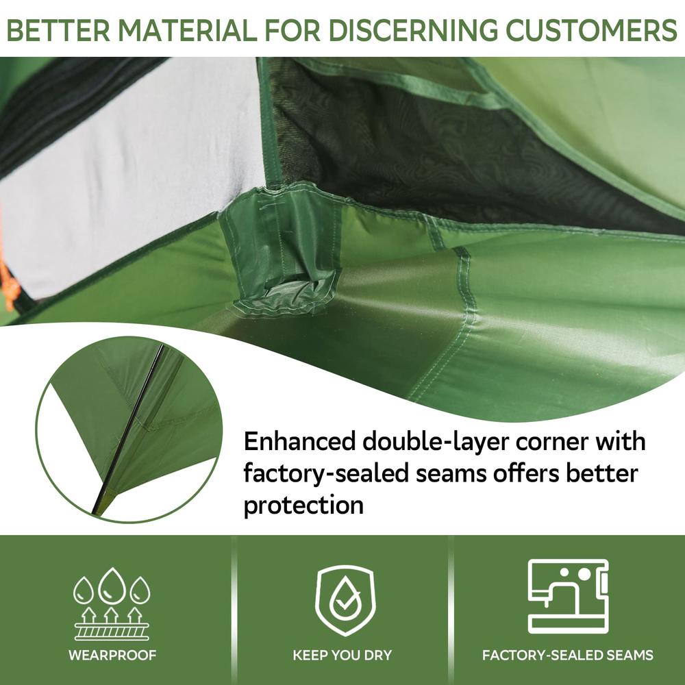 Clostnature Lightweight 3-Person Backpacking Tent - 3 Season Ultralight Waterproof Camping Tent, Large Size Easy Setup Tent for