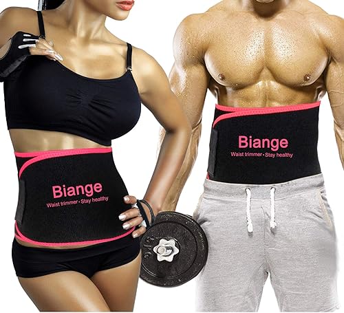 Biange Plus Size Waist Trainer for Women Men Sweat Belt Waist Trimmer Belly  Band Stomach Wraps