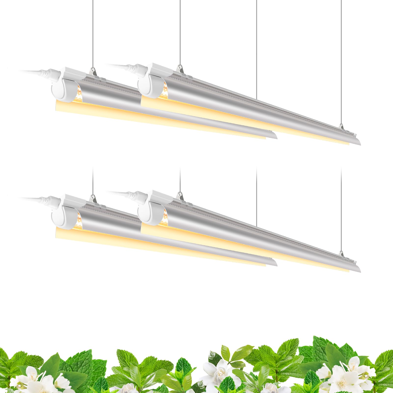 Barrina Full Spectrum Grow Light, 168W(4 x 42W, 1000W Equivalent), LED Grow Light Bulbs for Indoor Plants, 4FT , T8 Integrated G
