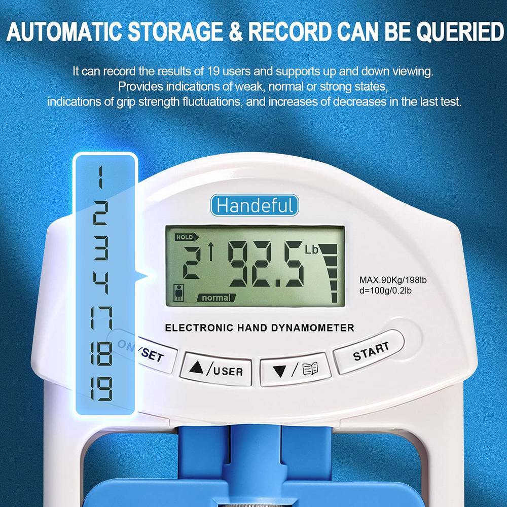 Handheld Dynamic Sampling Handeful Digital Hand Dynamometer Grip Strength Measurement Meter Auto ...