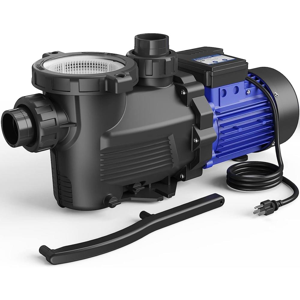 AQUASTRONG 2 HP In/Above Ground Single Speed Pool Pump, 115V, 8917GPH, High Flow,Powerful Self Primming Swimming Pool Pumps with