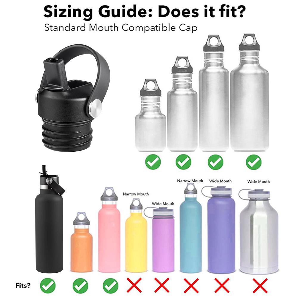 RRegeny Straw Lid fits Hydro Flask Standard Mouth, 21 24 oz, Sports Flex Cap Water Bottle Accessories Replacement Top
