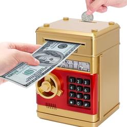 EPHVODI Piggy Bank for Kids, Real Money Saving Box for Boys Toys Age 3-12, Mini ATM Cash Coin Money Box for Kids Christmas Birthday Gift