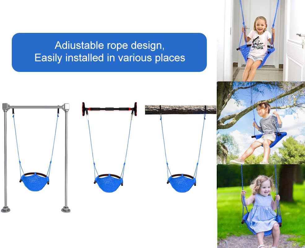 ROPECUBE Hand-Knitting Toddler Swing, Swing Seat for Kids with Adjustable Ropes, Little tikes Swing Set, for Outdoor Indoor, Pla