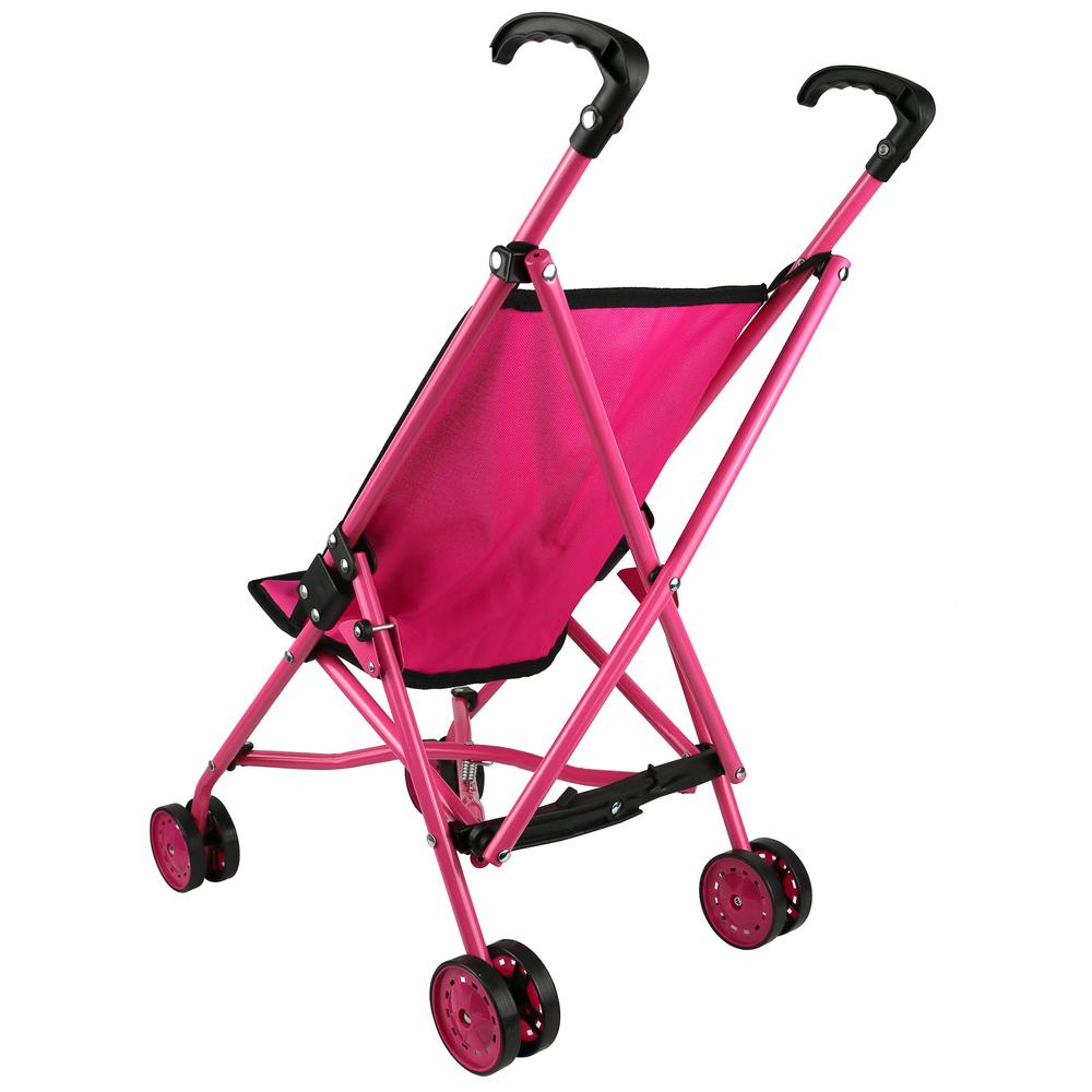 Click n' Play Precious Toys Baby Doll Stroller, Hot Pink Baby Stroller for Dolls with Swivelling Wheels, Toy Stroller for Baby Dolls, Doll Str