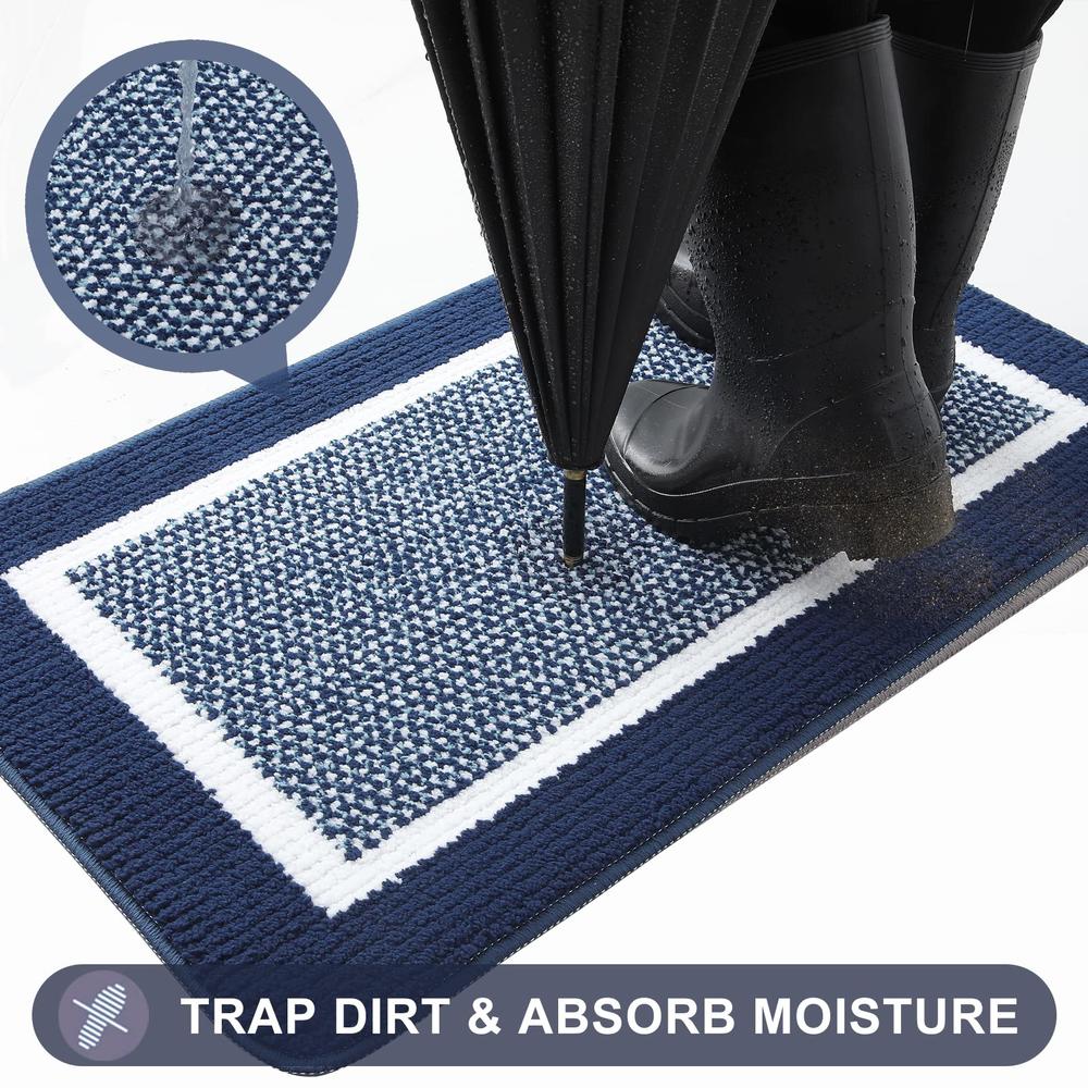 Colorxy Indoor Door Mat, Non-Slip Absorbent Resist Dirt Entrance Mat, Durable Low-Profile Inside Floor Carpet Mats, Washable Fro