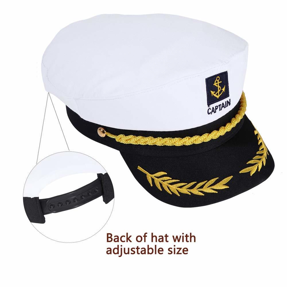 KKBES Captain Hat Nautical Hat Adjustable Captains Hat Yacht Captain ...