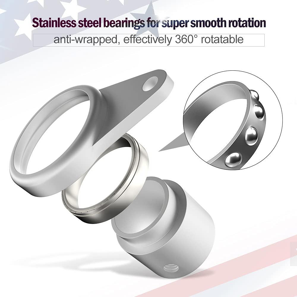 Rotating Flag Rings Loretoy Flagpole Ring Set with Bearings, Aluminum Alloy Flag Pole Rings ...