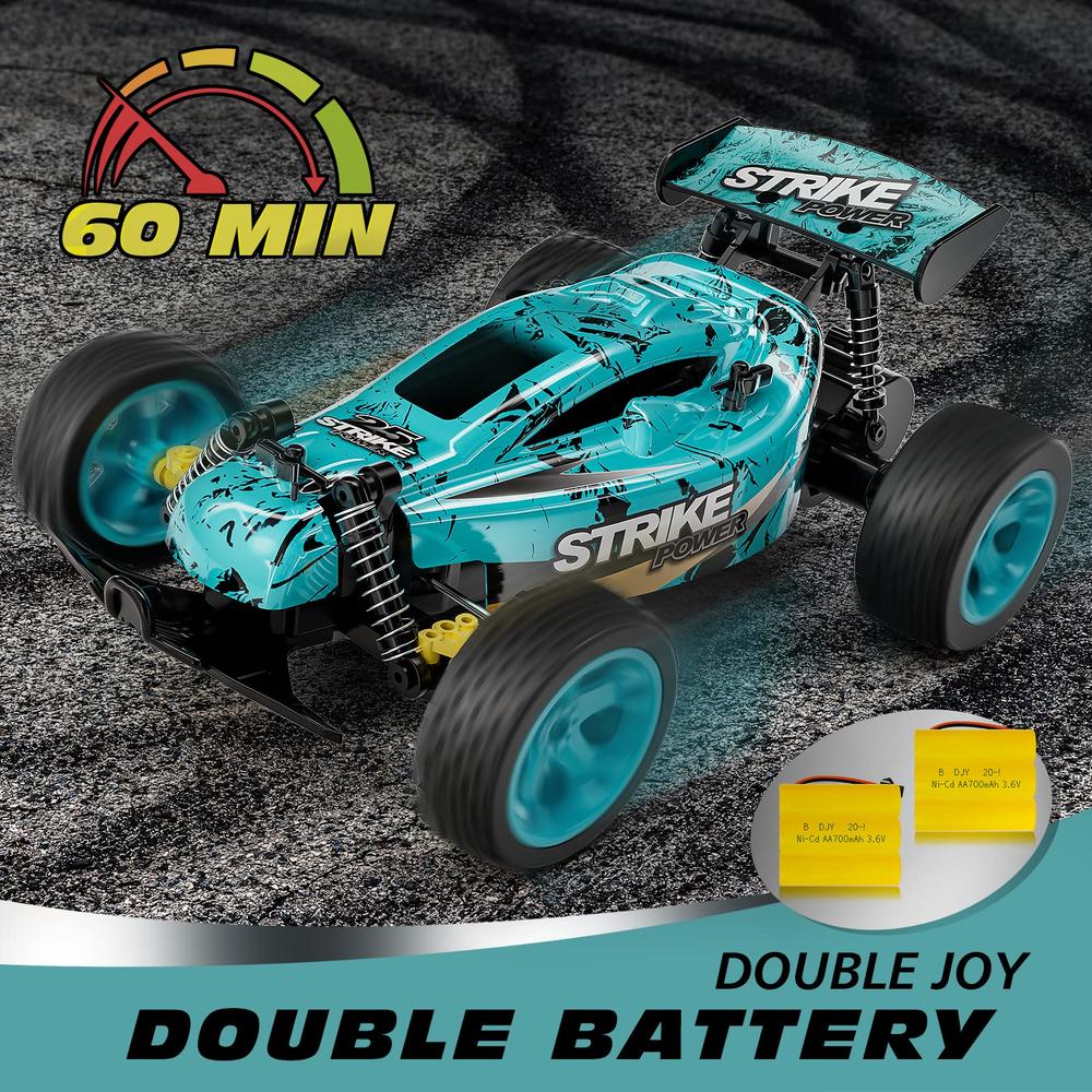 Tecnock RC Car Remote Control Car for Kids,1:18 20 KM/H 2WD RC Buggy,2.4GHz Offroad Racing Car for 40 Mins Play, Gift for Boys a