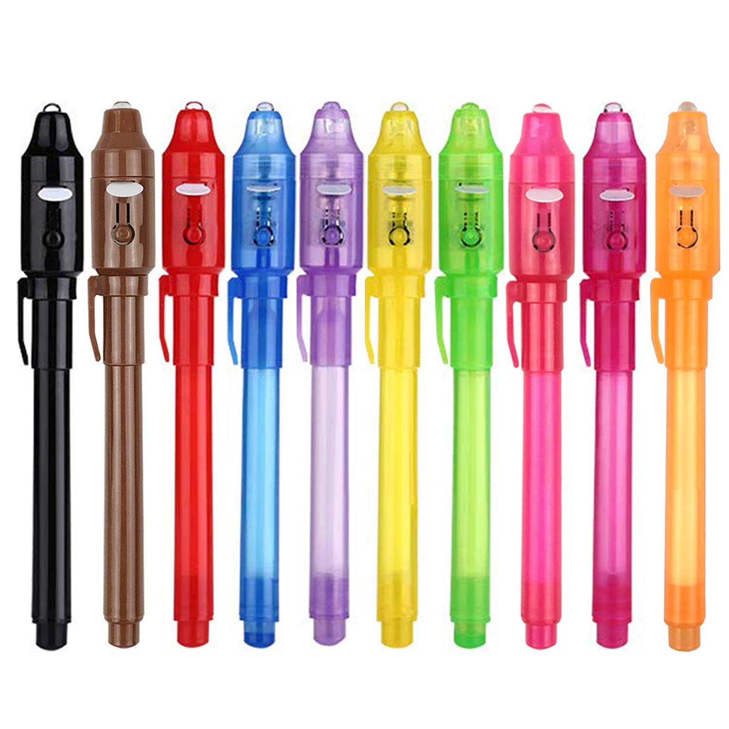 SCStyle Invisible Ink Pen 10Pcs Latest Spy Pen with uv Light Magic Spy Marker Kid Pens for Secret Message and Birthday Party,Wri