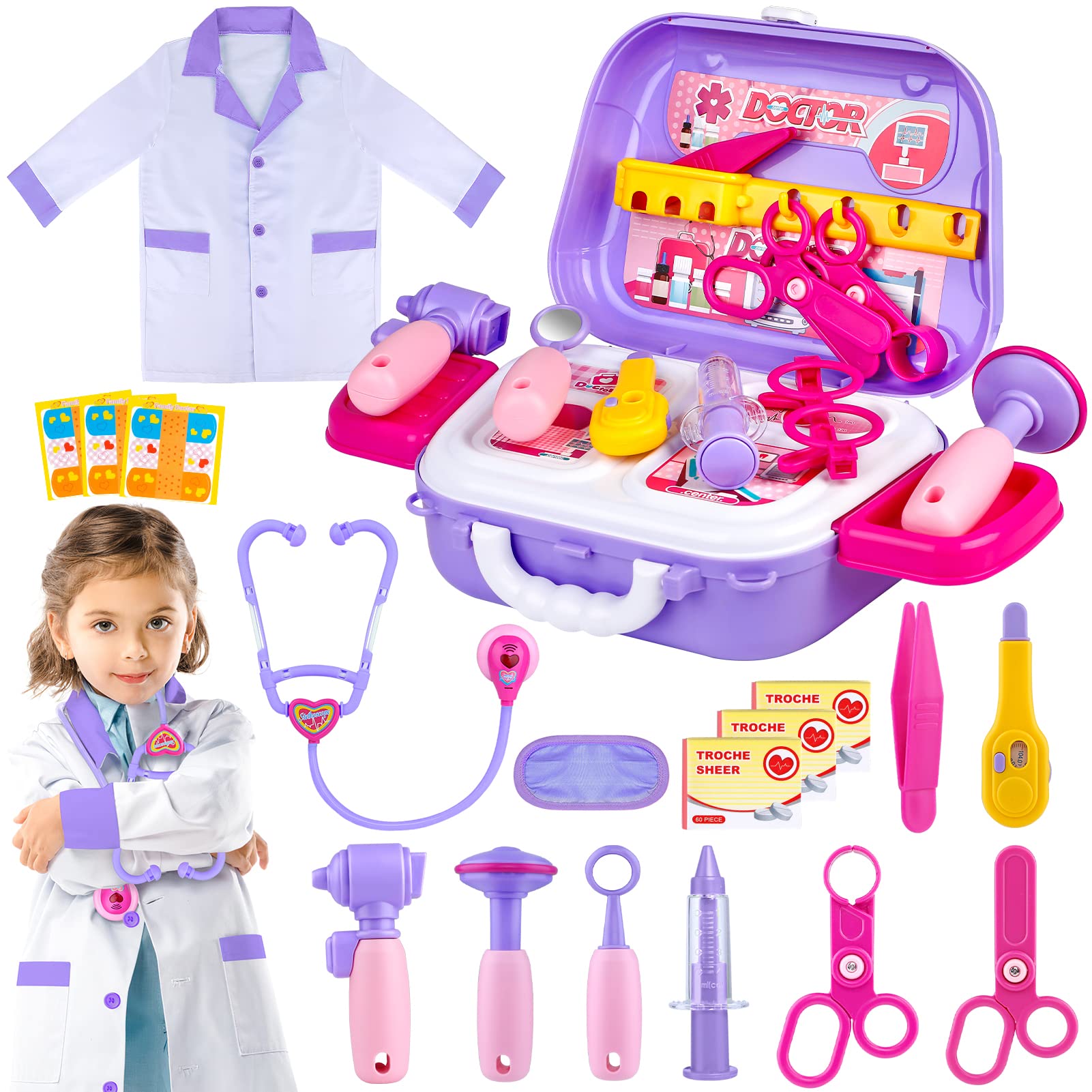giftinbox GIFTINBOX Kids Doctor Kit for Girls and Boys Purple