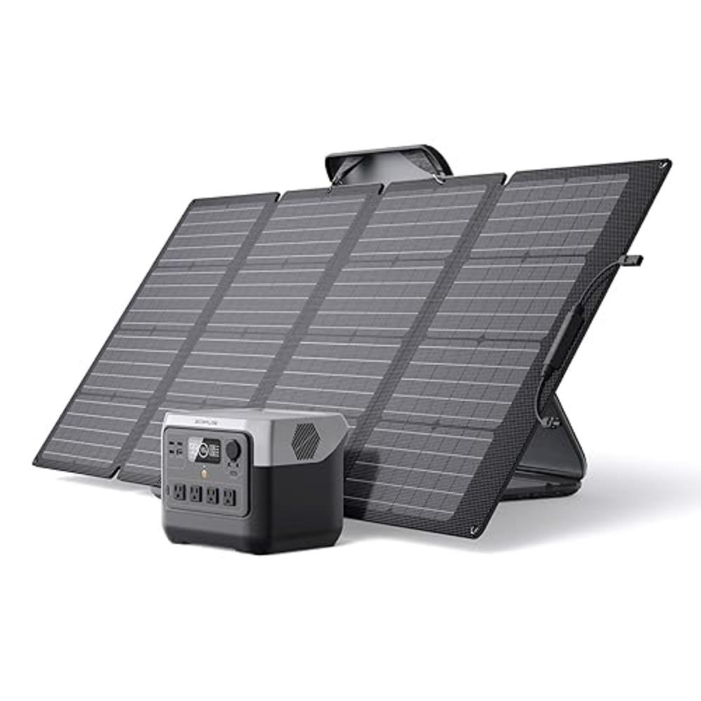 EF ECOFLOW Solar Generator RIVER 2 Pro 768Wh Portable Power Station & 160W Portable Solar Panel LiFePO4 Battery 70 Min Fully Cha