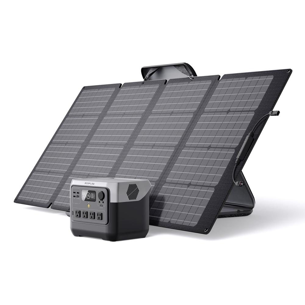 EF ECOFLOW Solar Generator RIVER 2 Pro 768Wh Portable Power Station & 160W Portable Solar Panel LiFePO4 Battery 70 Min Fully Cha
