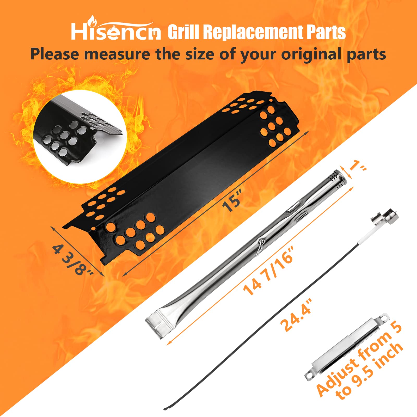 Hisencn Grill Replacement Parts for Charbroil 463436215, 463436214, 463436213, 463439915, 467300115, 463439914, 461372517, G432-