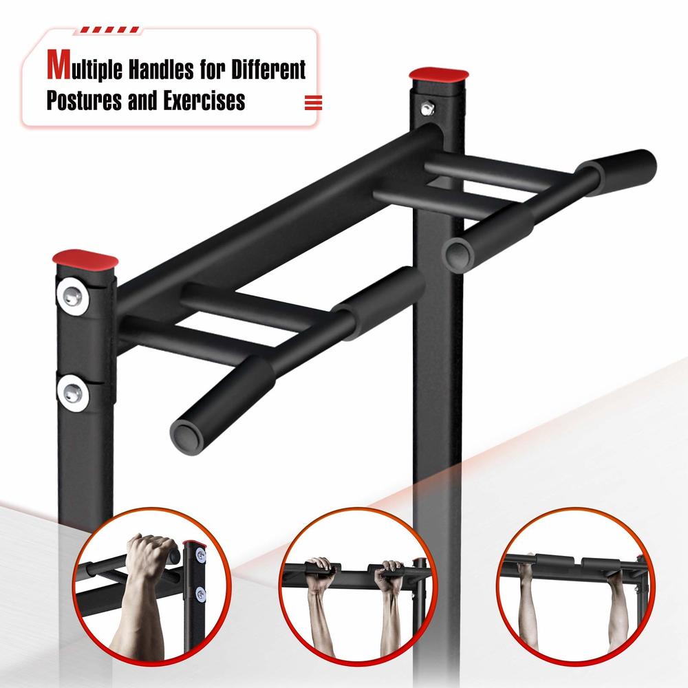 Sportsroyals Power Tower Pull Up Dip Station Adjustable Multi-Function Home Gym Strength Training Fitness Equipment Newer Versio