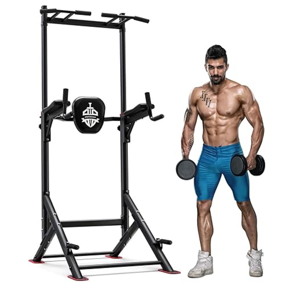 Sportsroyals Power Tower Pull Up Dip Station Adjustable Multi-Function Home Gym Strength Training Fitness Equipment Newer Versio