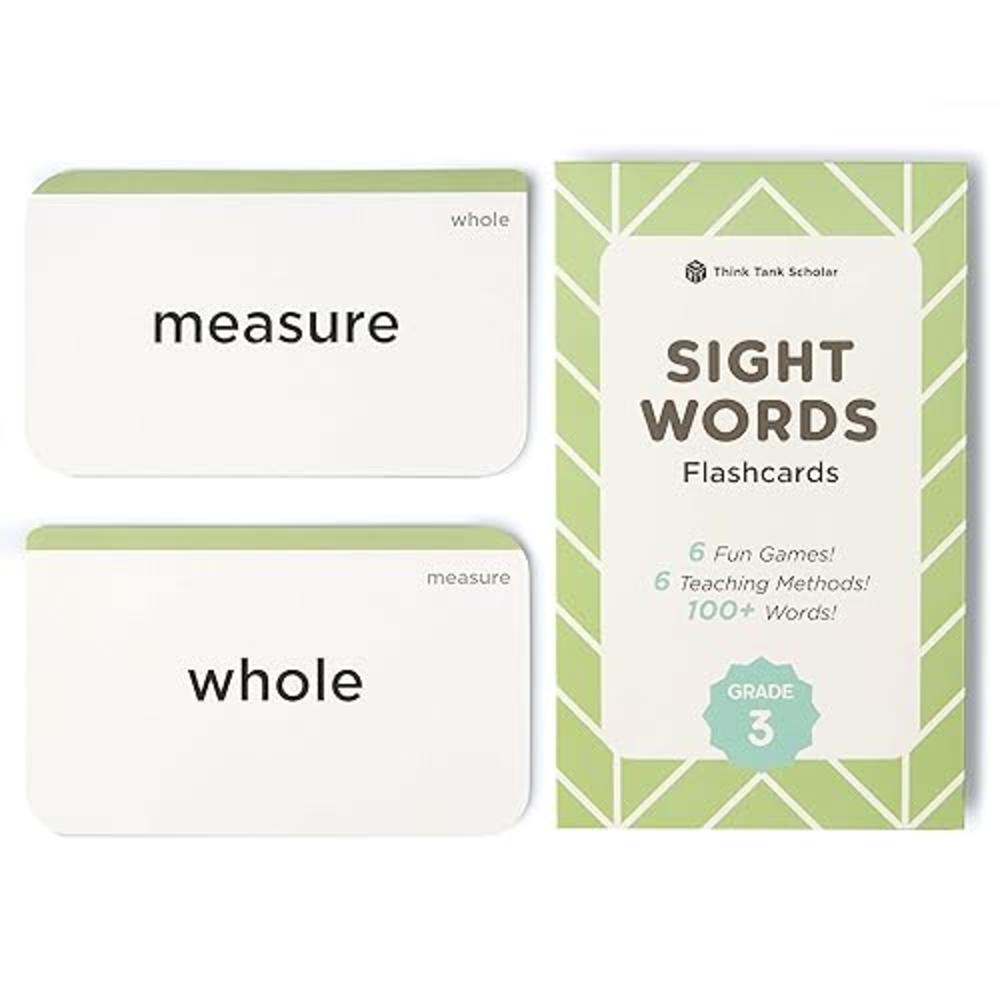 Think Tank Scholar 3rd Grade Sight Words Flash Cards (Third Grade) Pack - 100+ Dolch & Fry (High Freqency) Sight Word - Learn to
