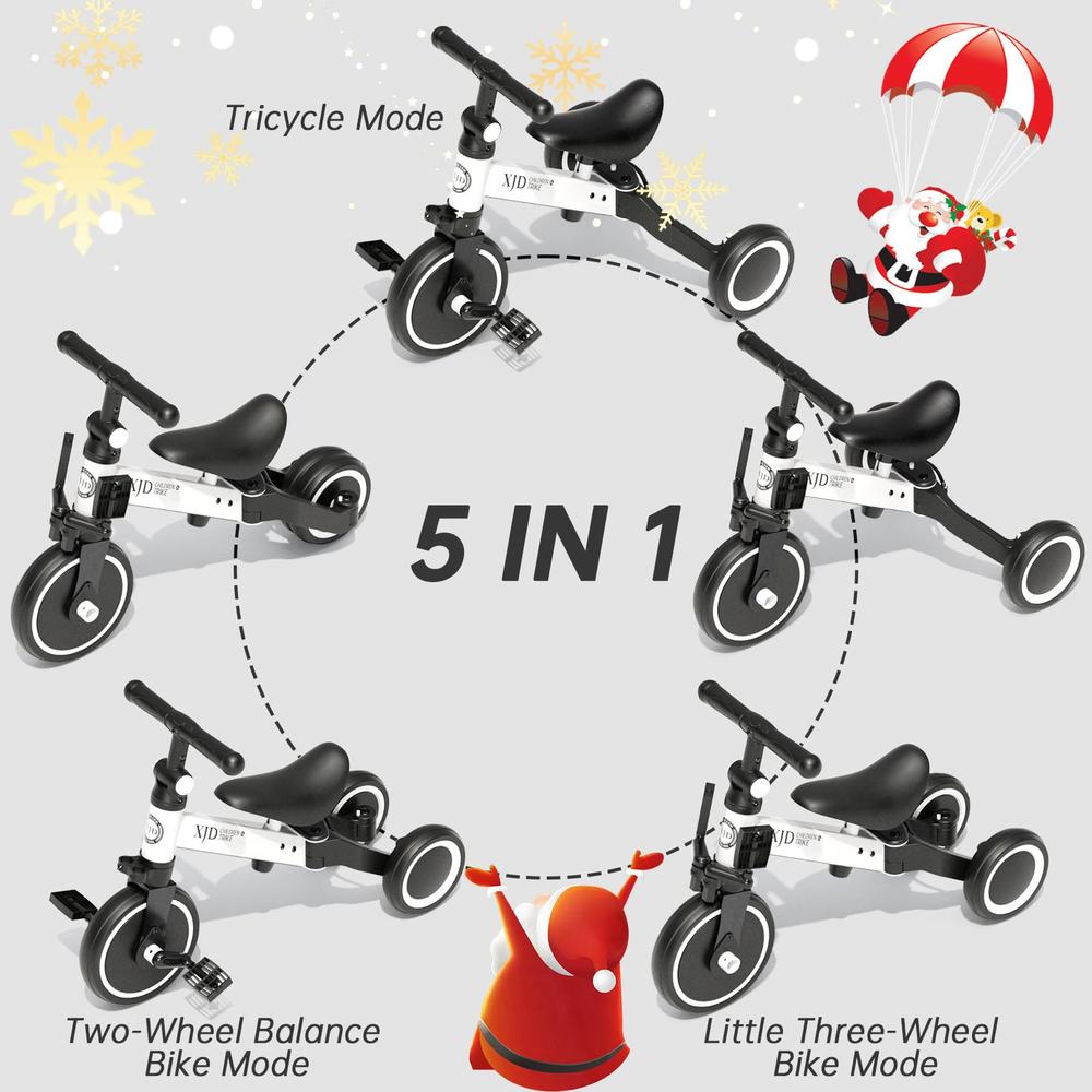 XJD 3 in 1 Kids Tricycles for 10 Month to 3 Years Old Kids Trike Toddler Bike Boys Girls Trikes for Toddler Tricycles Baby Bike 