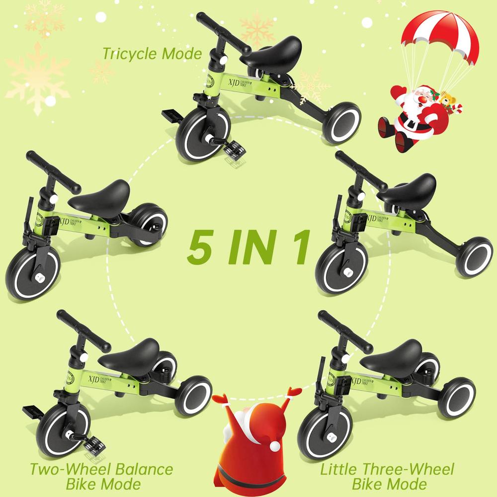 XJD 5 in 1 Kids Tricycles for 10 Month to 4 Years Old Kids Trike Toddler Bike Boys Girls Trikes for Toddler Tricycles Baby Bike 