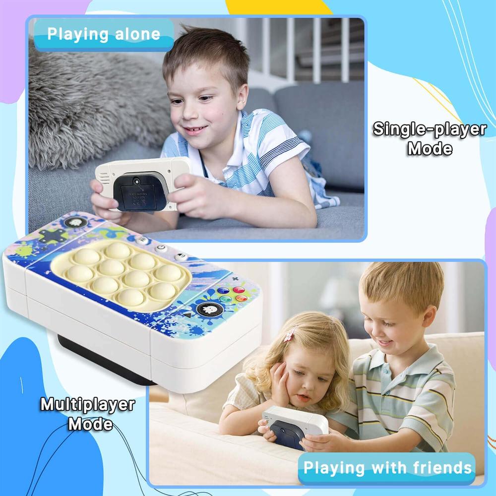 hlxy Fast Push Handheld Game, Pop Light Up Game Toys Upgraded Version 2, Lightly Push to Turn Off The Lit Bubbles.Fidget Sensory Toys