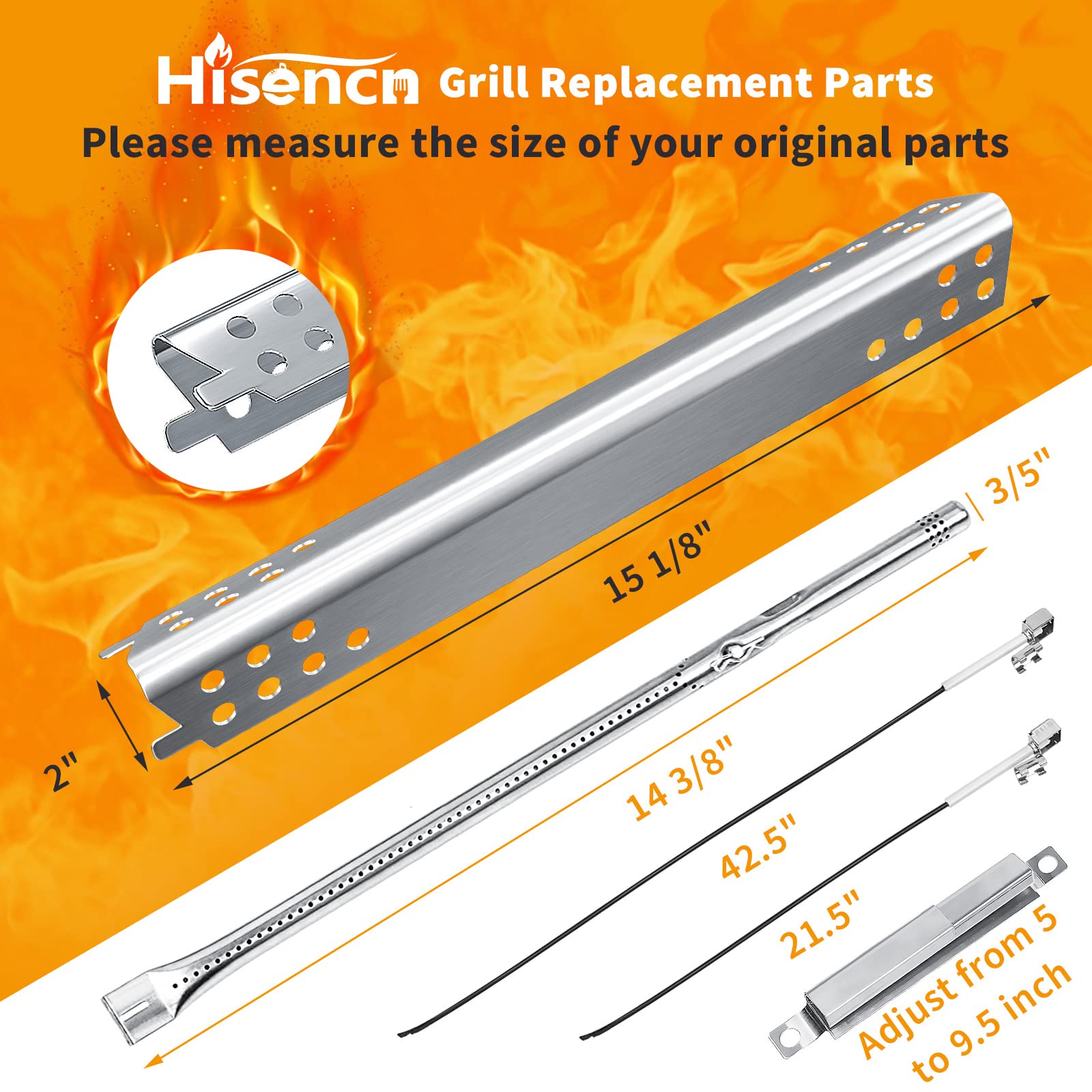 Hisencn Grill Replacement Parts for Charbroil Advantage Series 4 Burner 463344015 463432215 463240015 463343015 Gas Grills 3 Bur