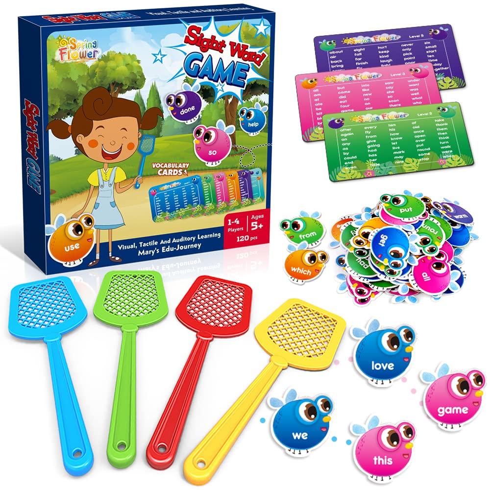 SpringFlower Sight Word Game, Sight Word Educational Toy for Age of 3,4,5,6 Year Old Kids, Boys & Girls,Homeschool,Visual, Tacti