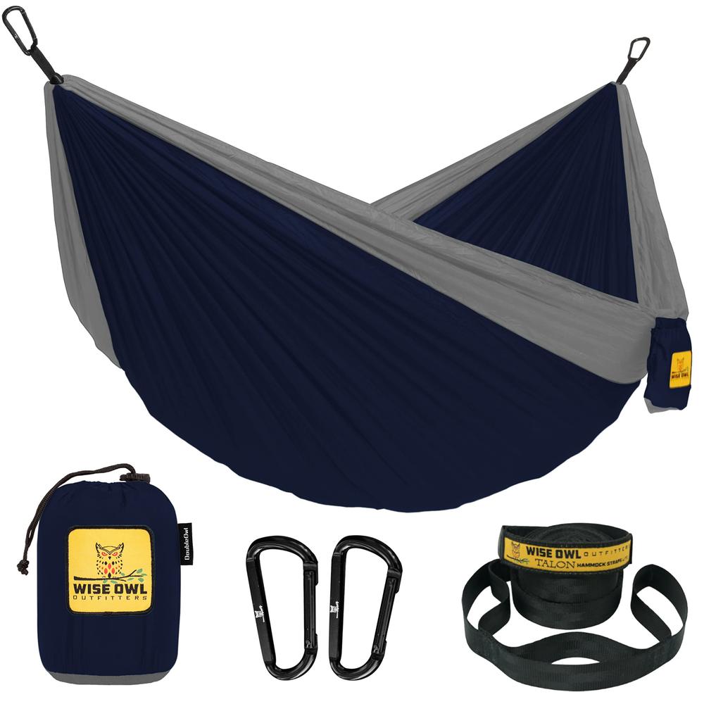 Wise Owl Outfitters Camping Hammock - Camping Essentials & Camping Gifts, Portable Hammock Single or Double Hammock for Outdoor,