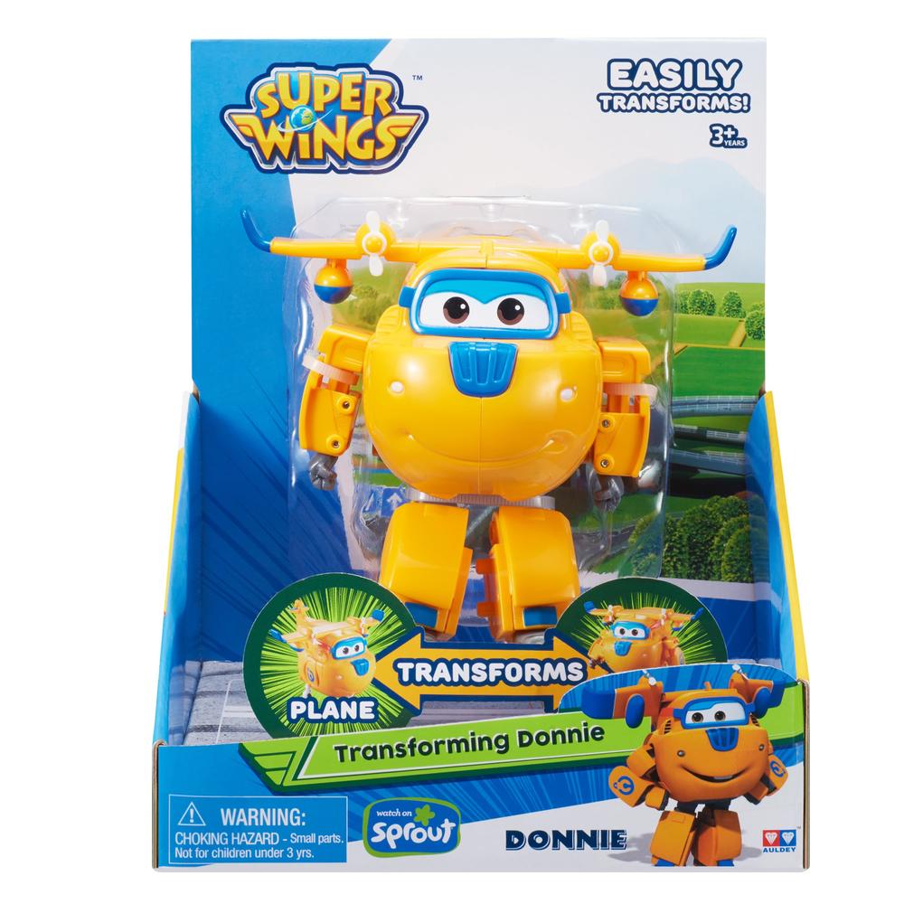 Super Wings - 5' Transforming Donnie Airplane Toys Vehicle Action Figure Plane to Robot,Suitable 3 4 5 year old Kids Fun Flying