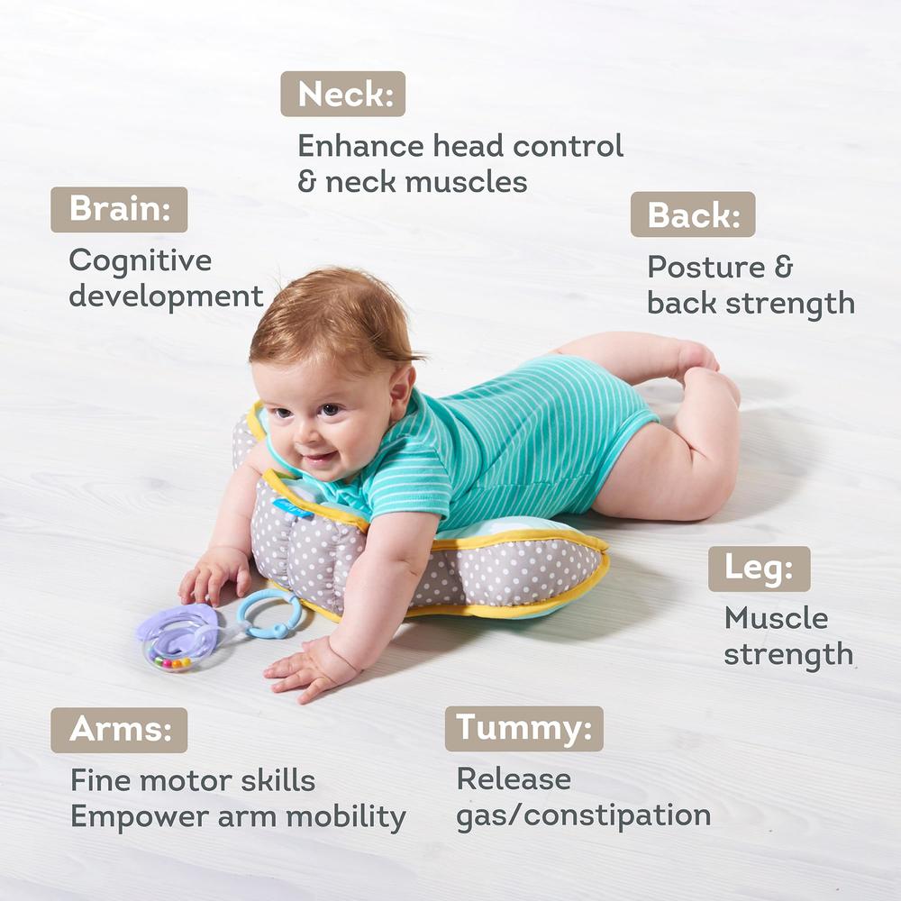 Taf Toys Baby Tummy Time Pillow | Perfect for 2-6 Months Old Babies, Enables Easier Development & Easier Parenting, Natural Deve