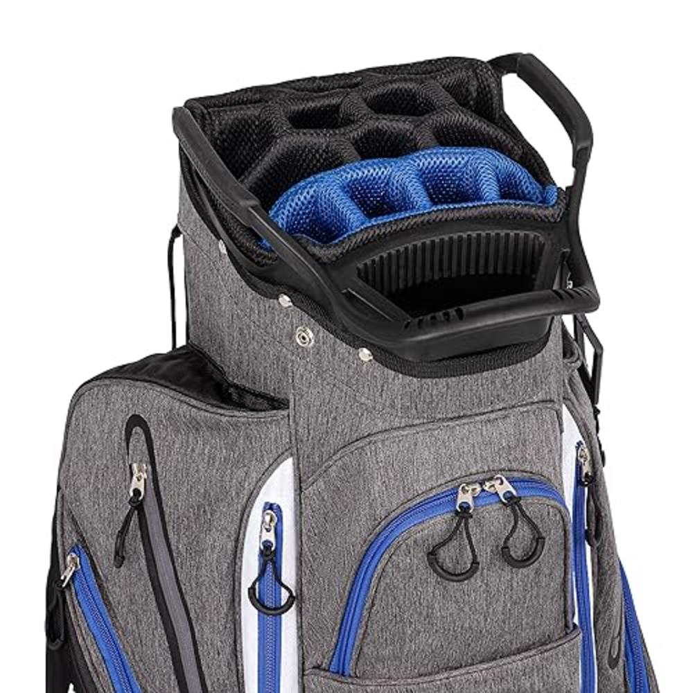Founders Club Franklin Golf Push Cart Bag -Riding -Full Rain Cover -Secure Base -Light Weight -15 Way Full Length Divider-Extern