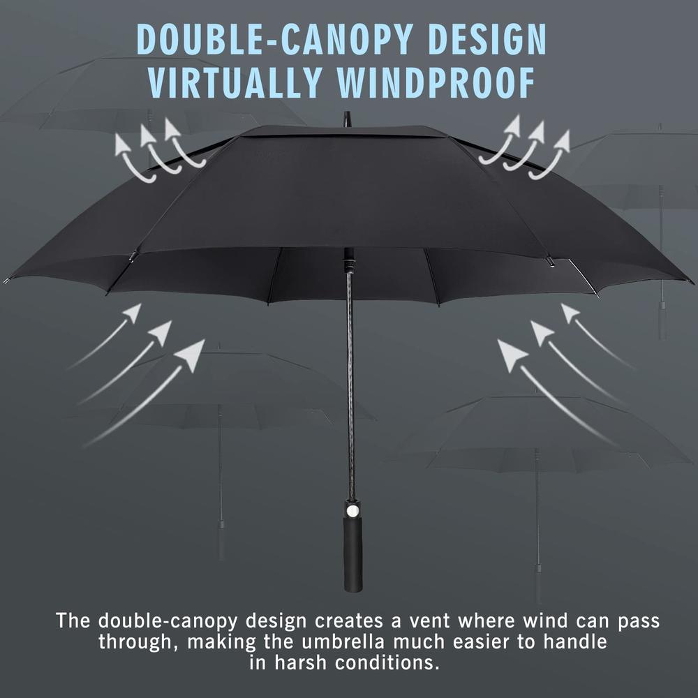 ZOMAKE Large golf Umbrella 54 Inch - Double canopy Vented golf Umbrellas for Rain Windproof Automatic Open golf Push cart Umbrel