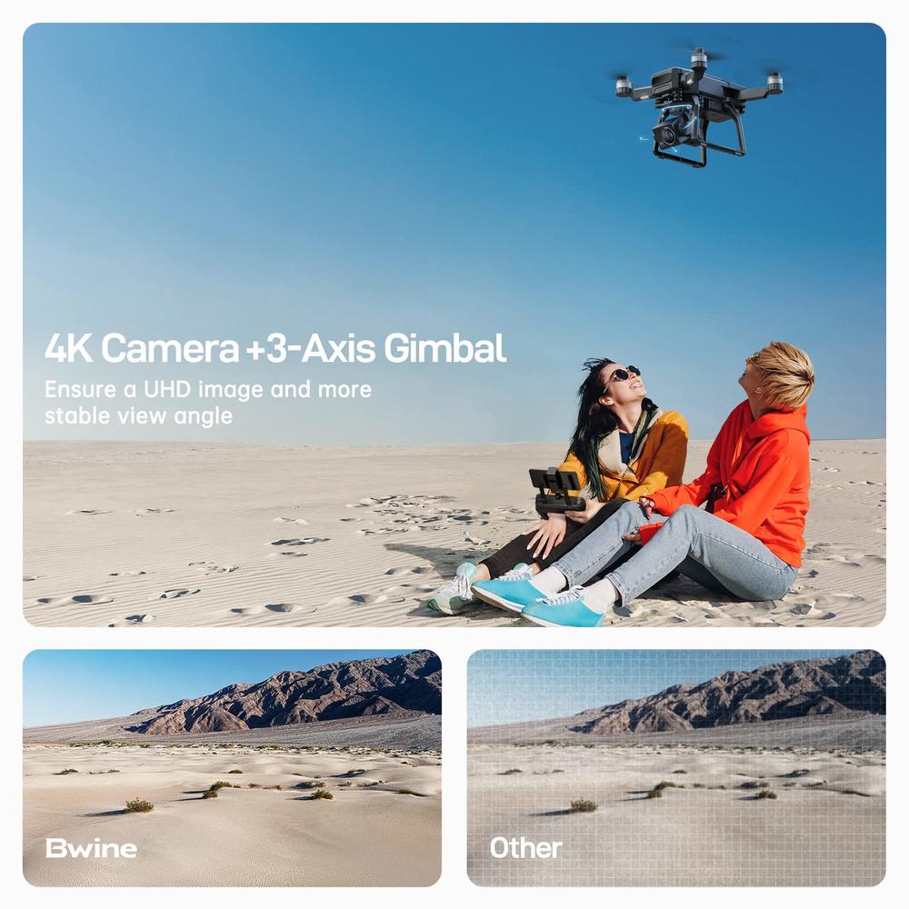 Bwine F7GB2 Drones with Camera for Adults 4K with FAA Completed, 9800FT Transmission Range, 3-Axis Gimbal, 2 Batteries 50 Min Fl